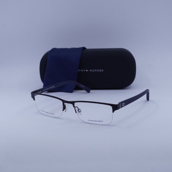 Tommy Hilfiger TH 1759 0FLL 00 Rectangle Eyeglasses – Matte Blue 54mm - Picture 5 of 10